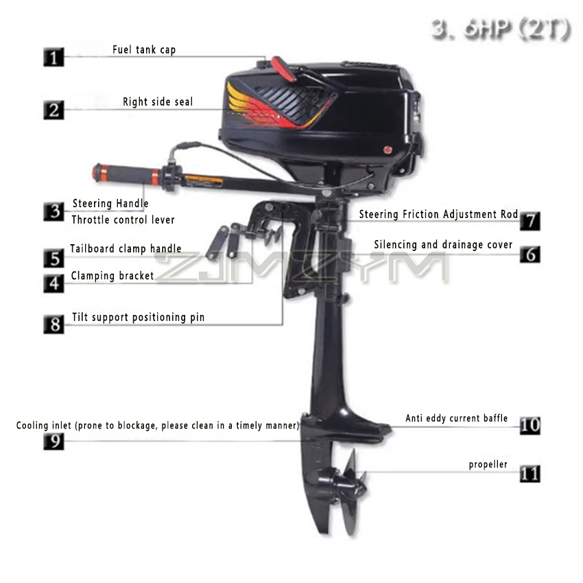 2 Stroke 3.6HP Outboard Motor  - Fishing Boat Outboard Motor review and price