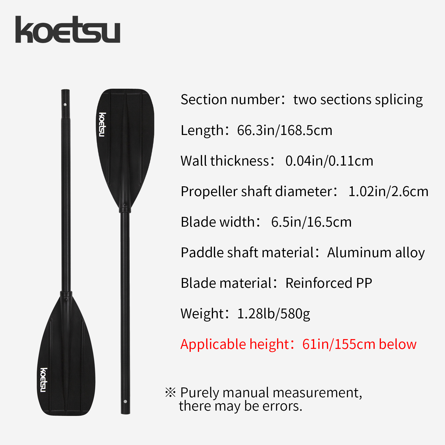 KOETSU Aluminum Alloy Double-H - Fishing Boat Paddle review and price